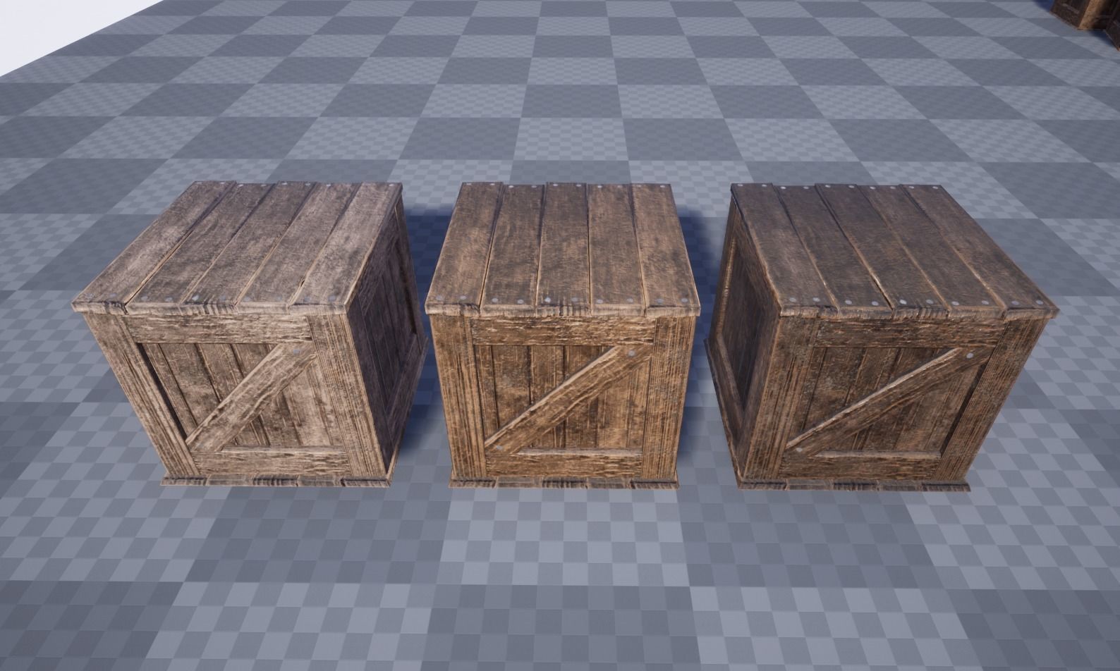 Wooden Crates Set Low-poly 3D model_1