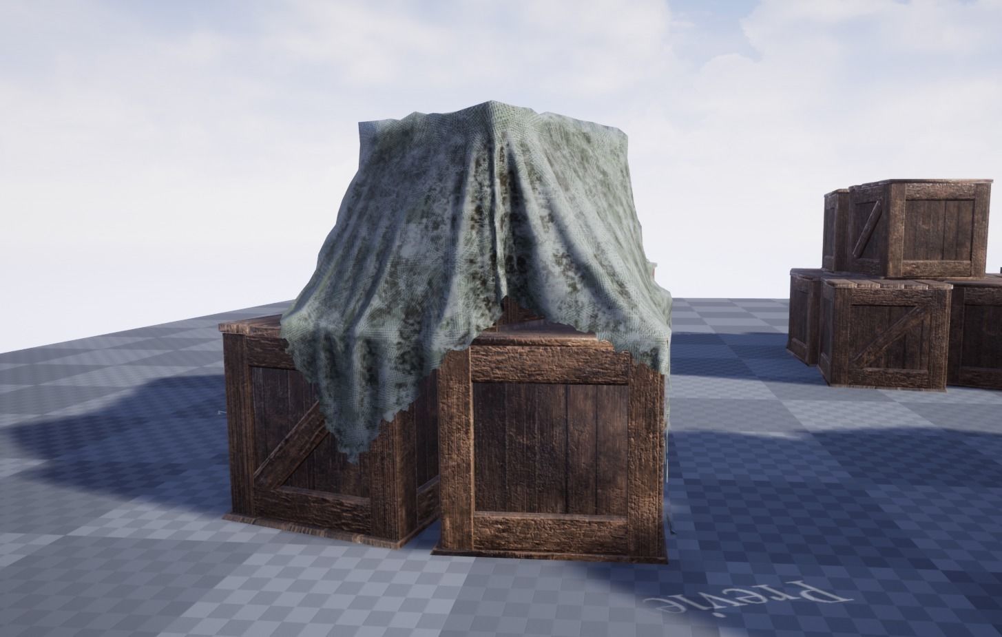 Wooden Crates Set Low-poly 3D model_5