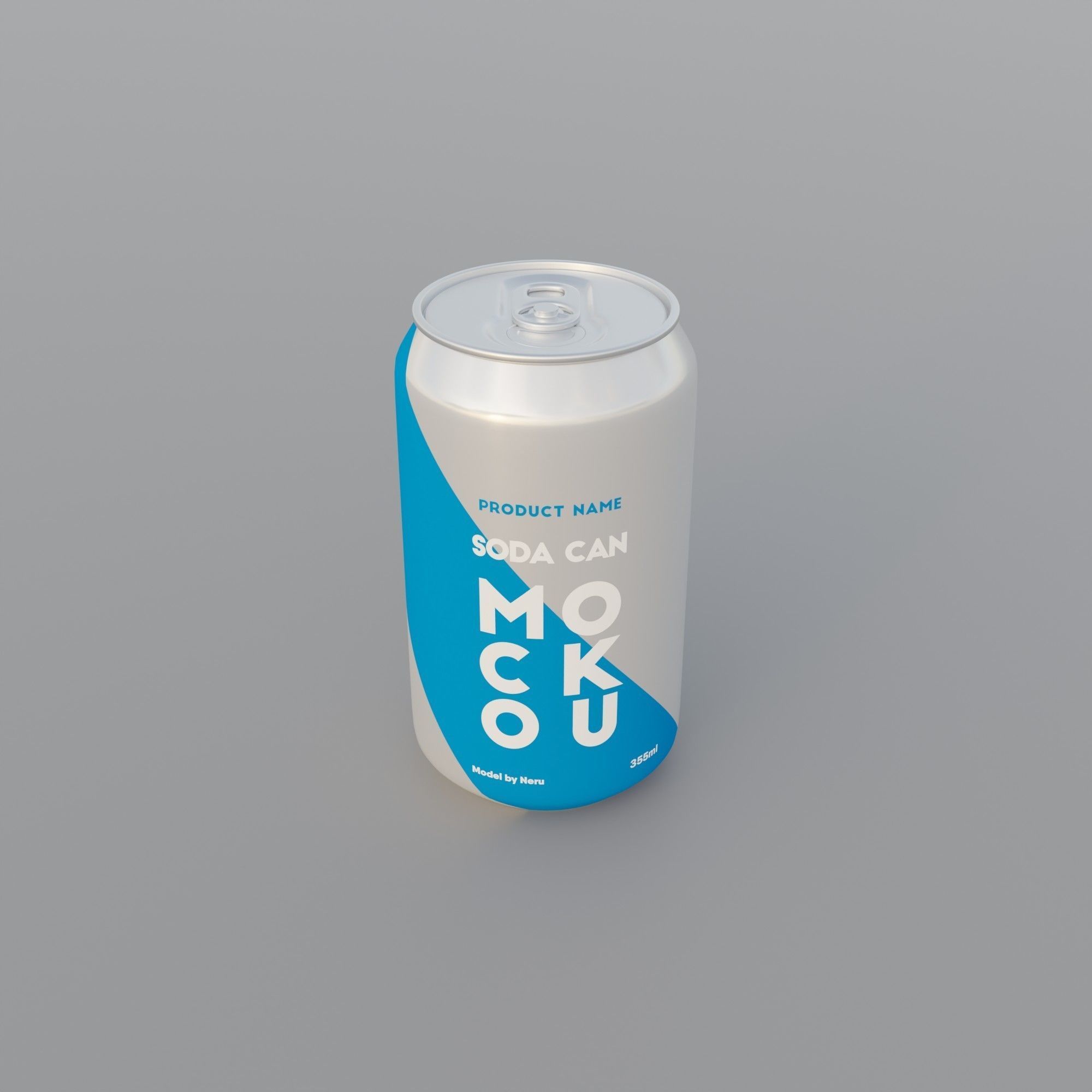 Aluminum soda can Low-poly 3D model_1