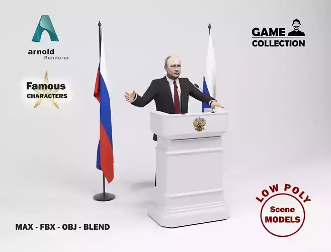 Vladimir Putin Low-poly 3D model