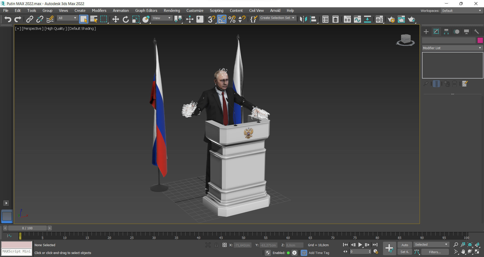 Vladimir Putin Low-poly 3D model_11