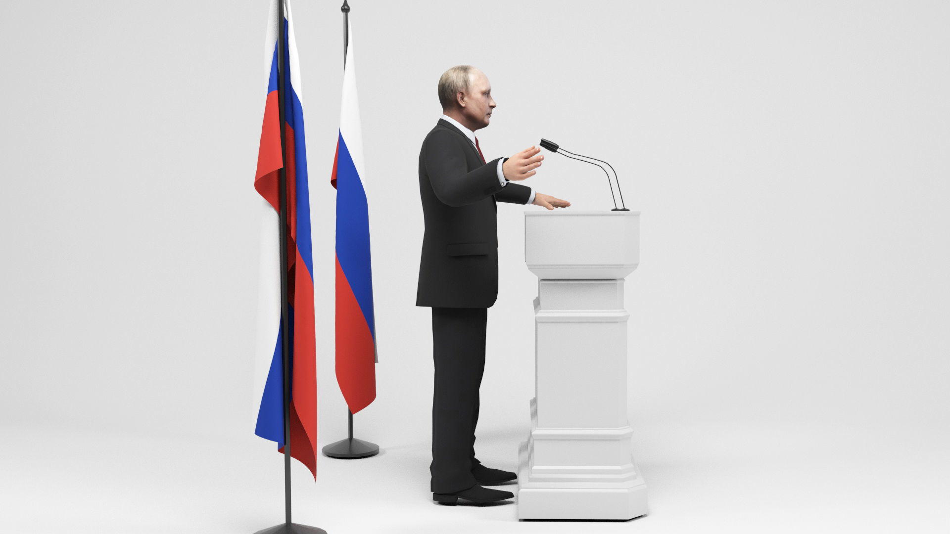 Vladimir Putin Low-poly 3D model_7