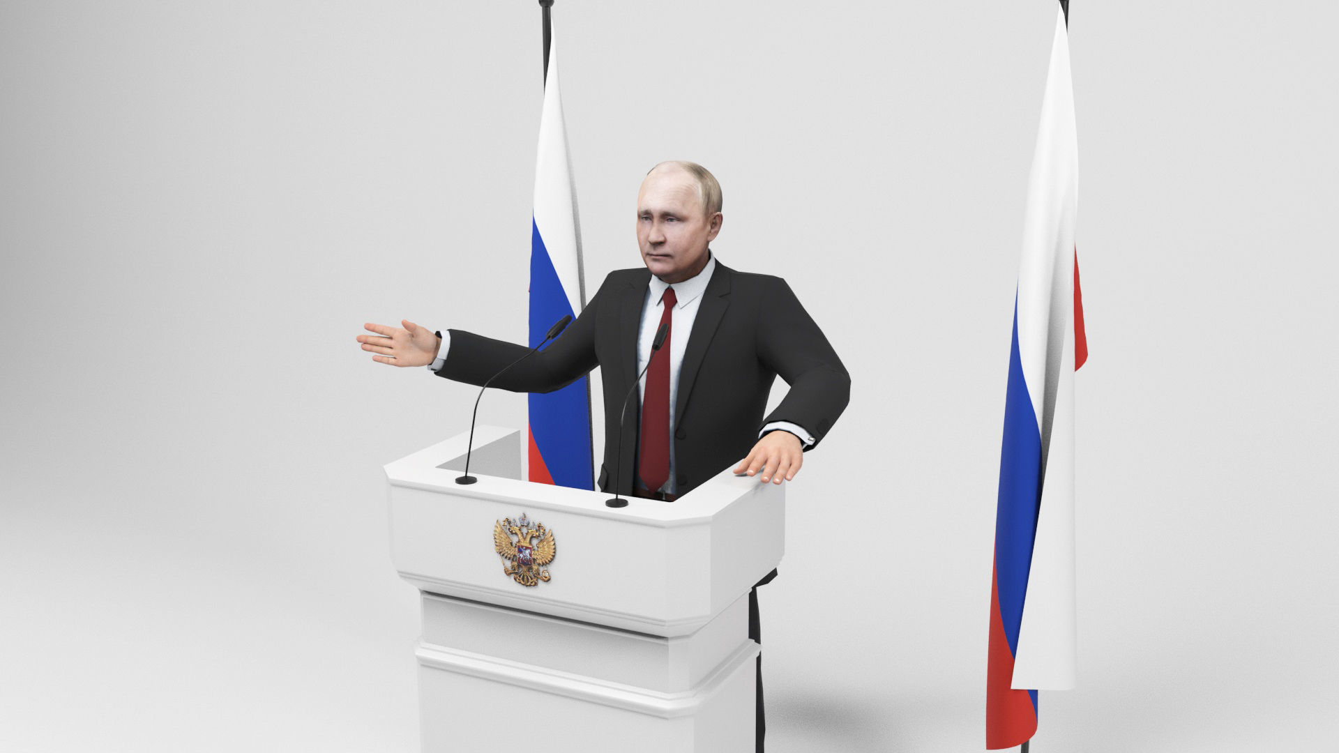 Vladimir Putin Low-poly 3D model_4