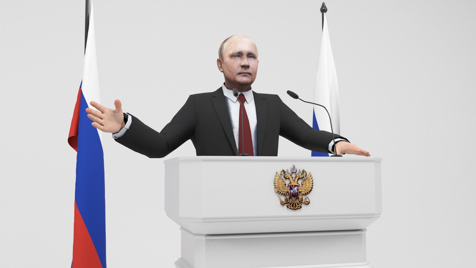 Vladimir Putin Low-poly 3D model_3
