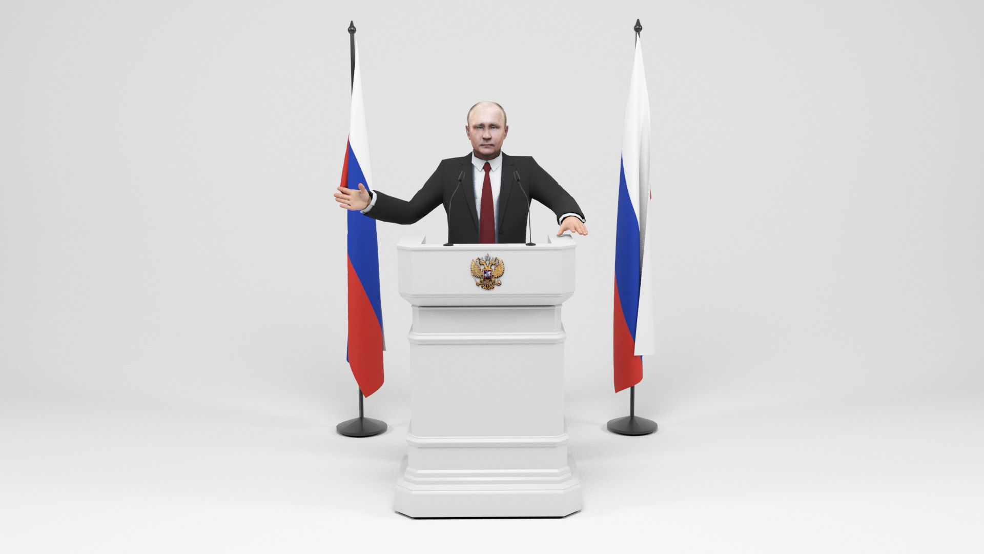 Vladimir Putin Low-poly 3D model_2