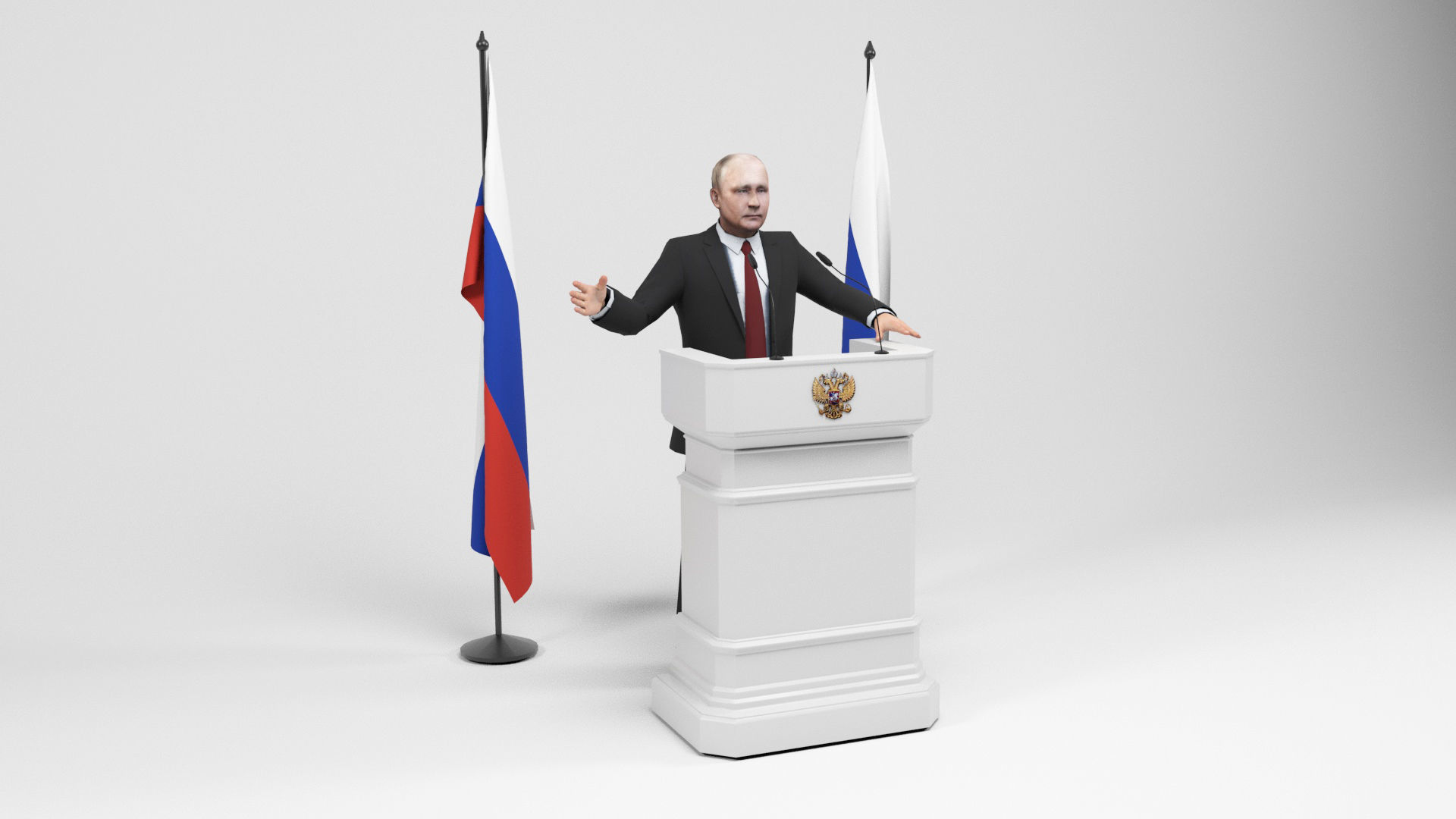 Vladimir Putin Low-poly 3D model_1