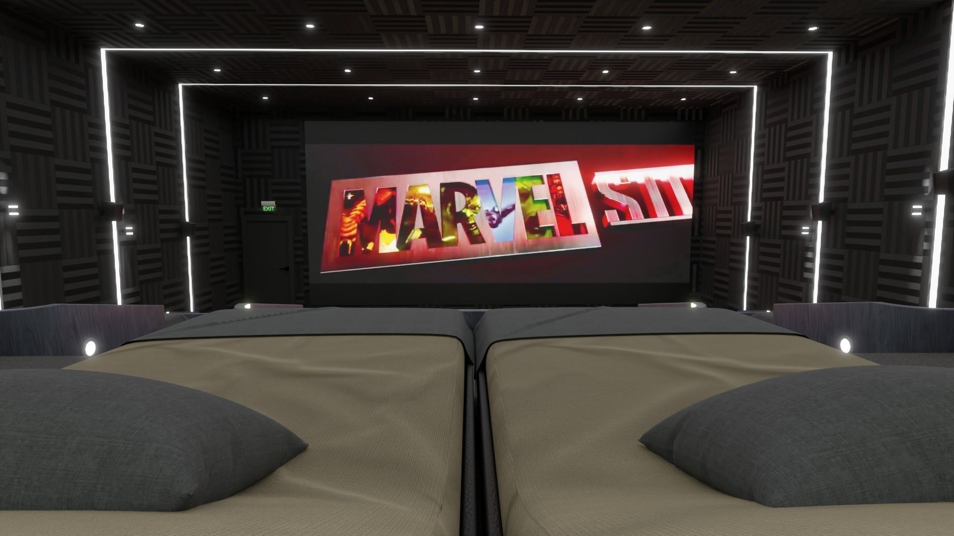 Movie Theater Low-poly 3D model_4