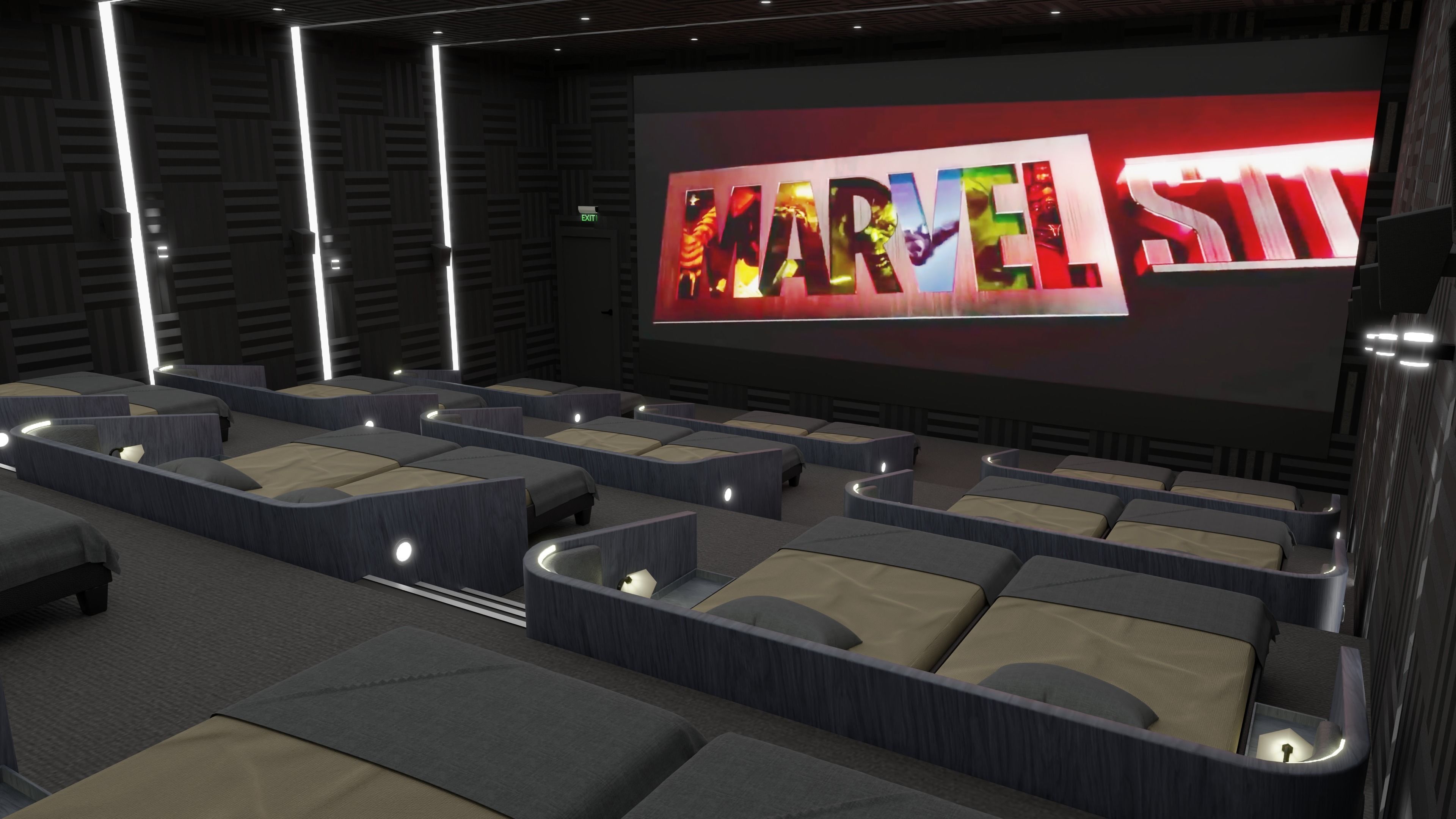 Movie Theater Low-poly 3D model_1