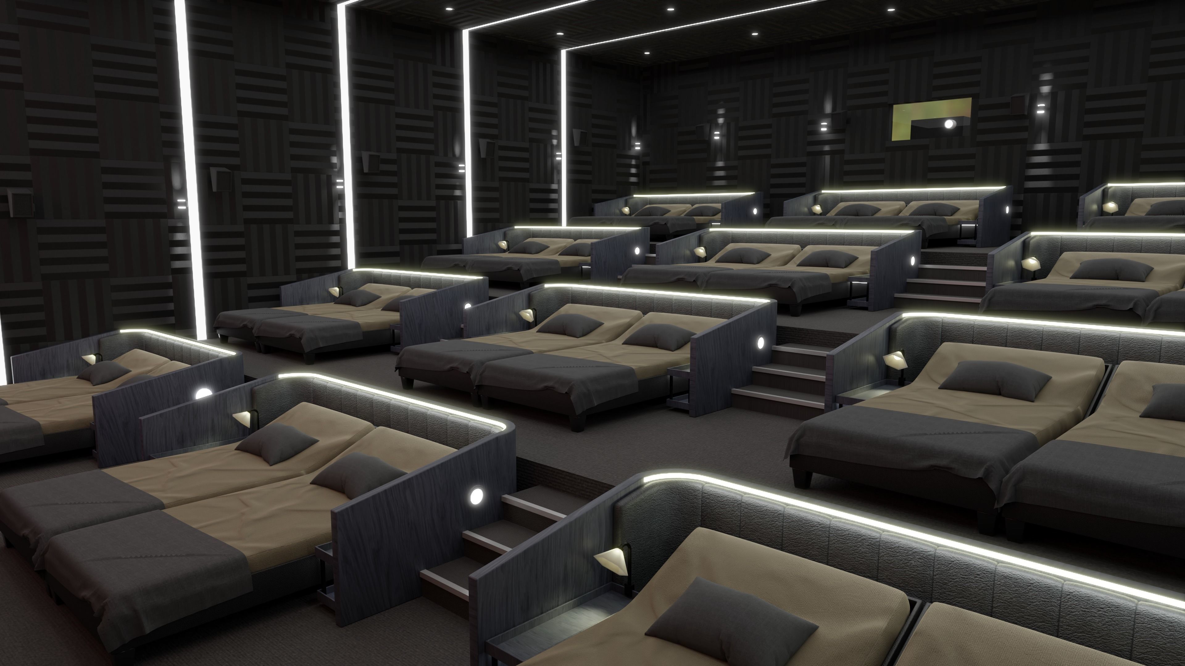 Movie Theater Low-poly 3D model_2