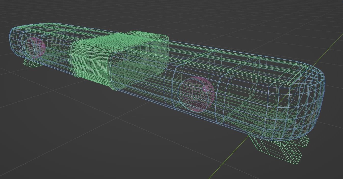 Federal Signal Vama P9000 Lightbar Low-poly 3D model_7