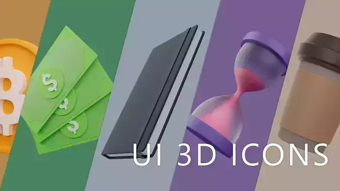 UI 3D Icons Free 3D model