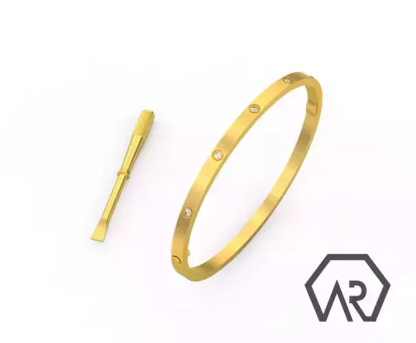 Woman Bracelet  Thin Version 3D print model D26