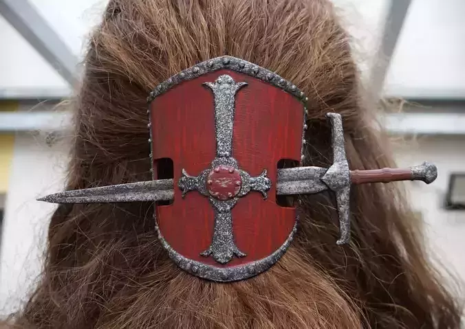 Sword and Shield HAIR PIN 3D print model