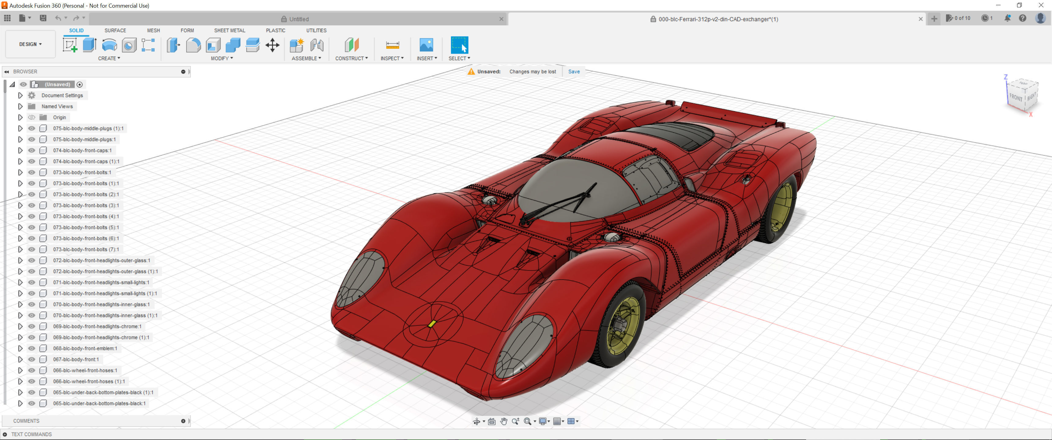 Ferrari 312P Berlinetta Classic - Car Kit 3D print model_42