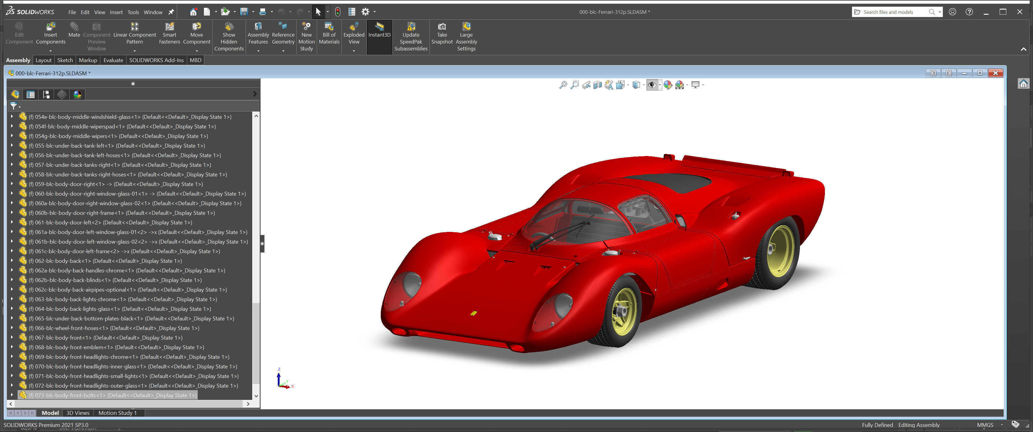 Ferrari 312P Berlinetta Classic - Car Kit 3D print model_40