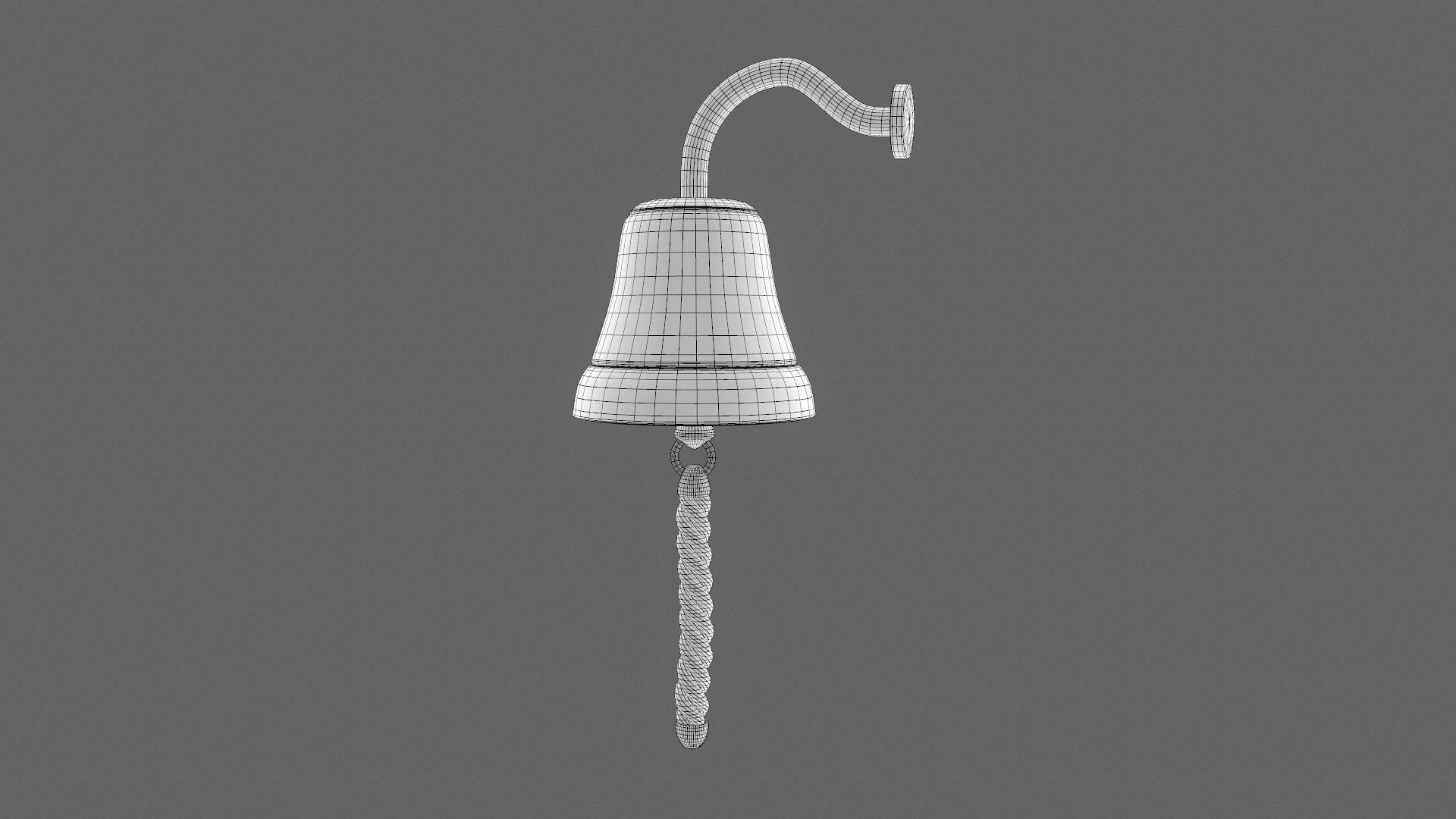  Wall Bell Low-poly 3D model_7