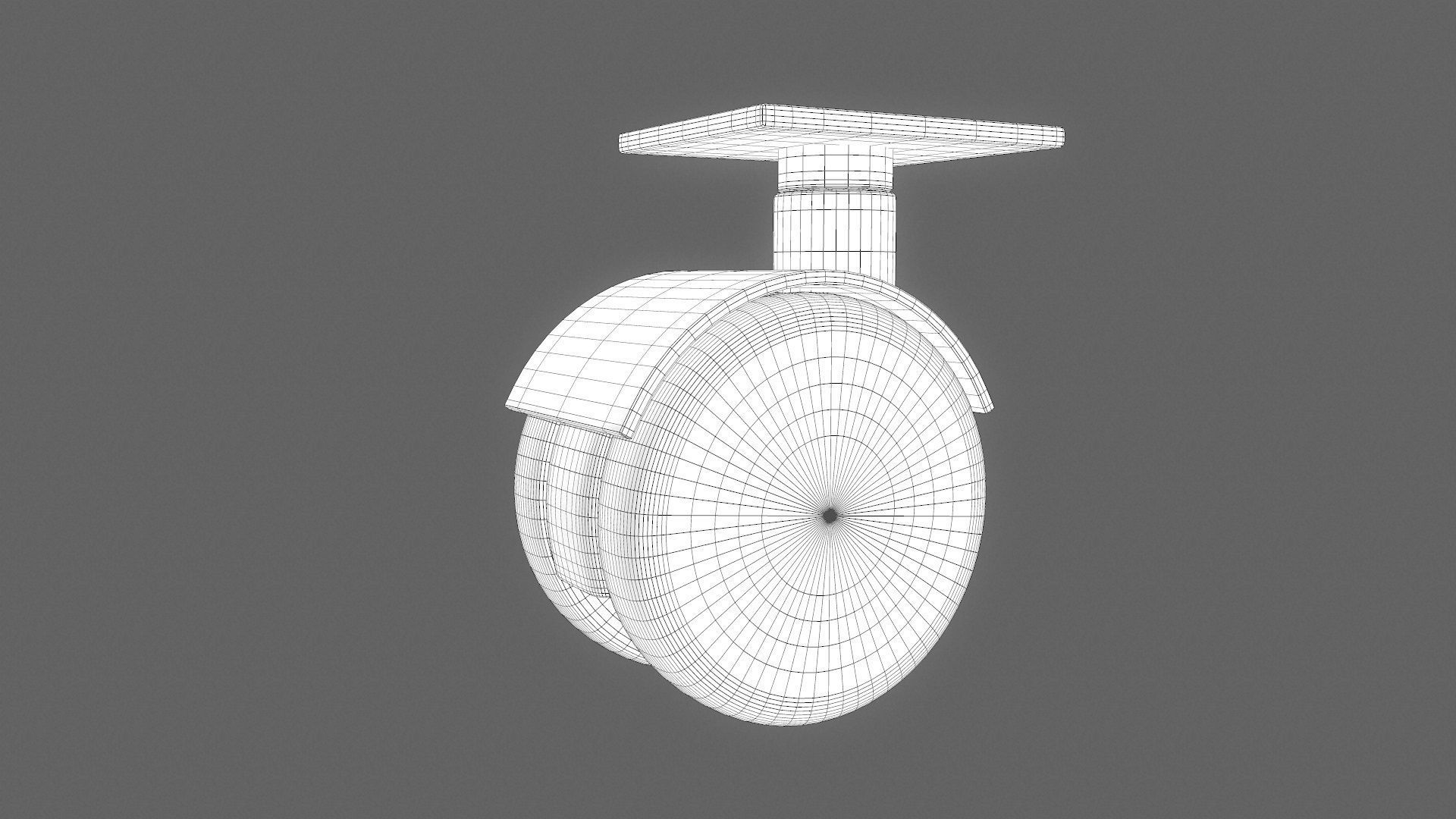 Plastic Caster Wheel  Low-poly 3D model_9