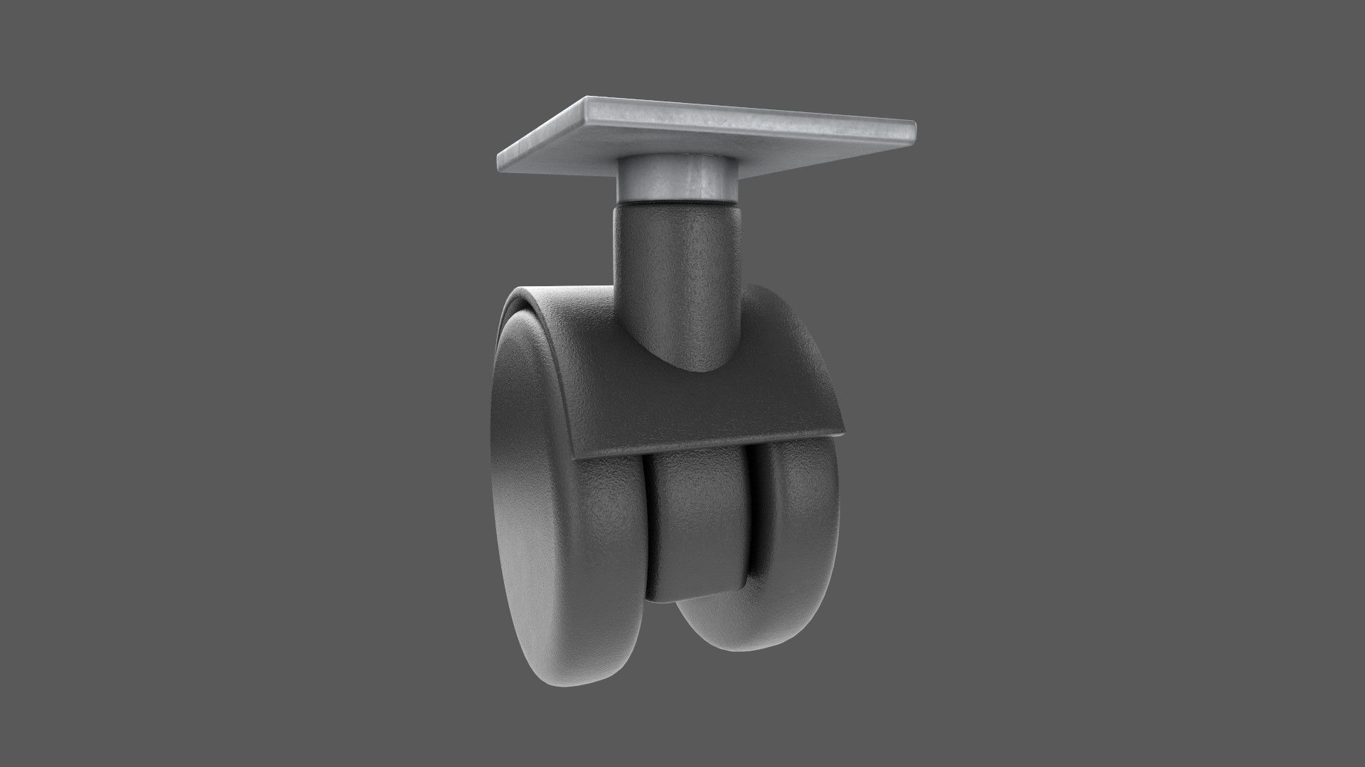 Plastic Caster Wheel  Low-poly 3D model_4