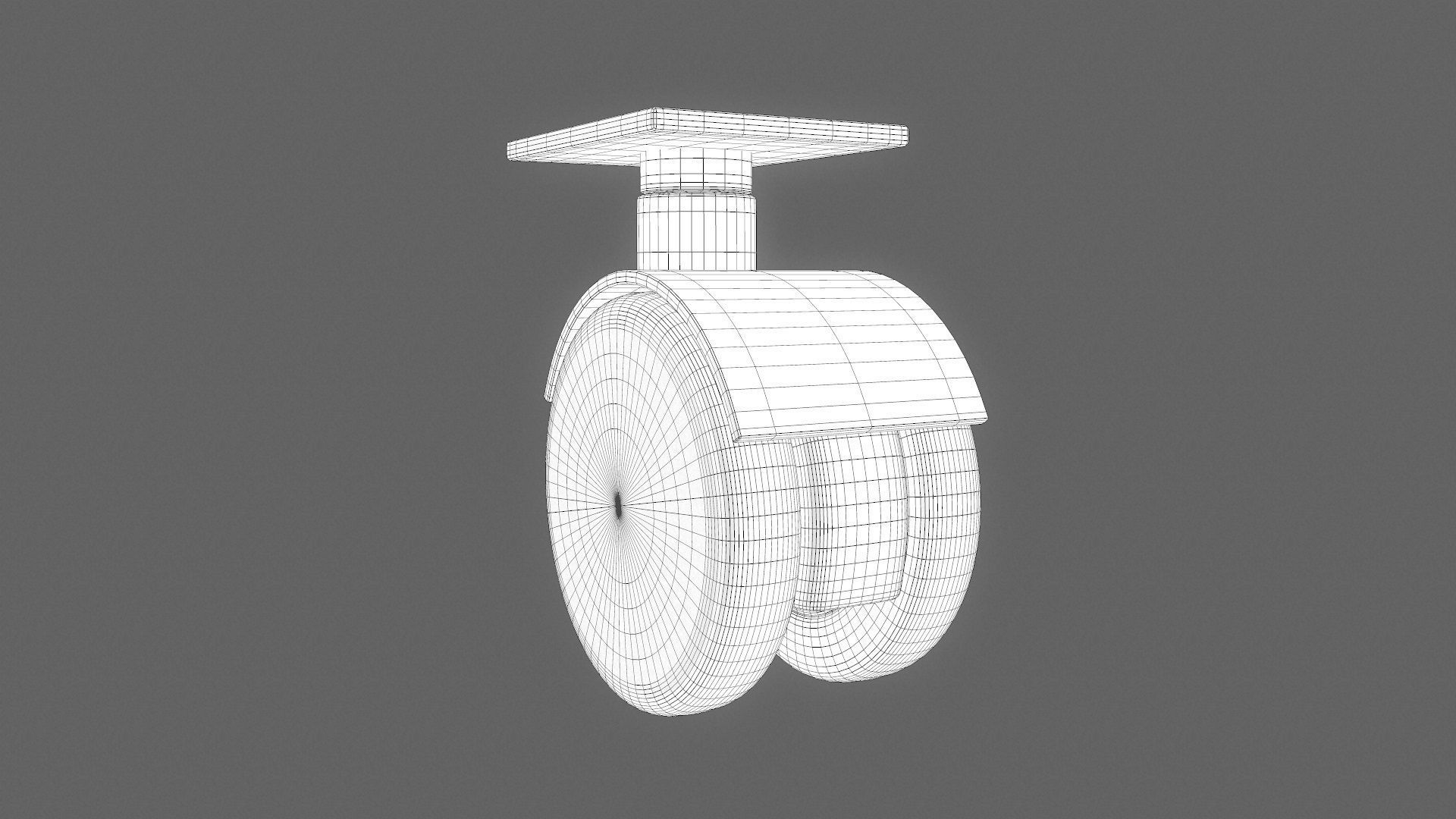 Plastic Caster Wheel  Low-poly 3D model_7