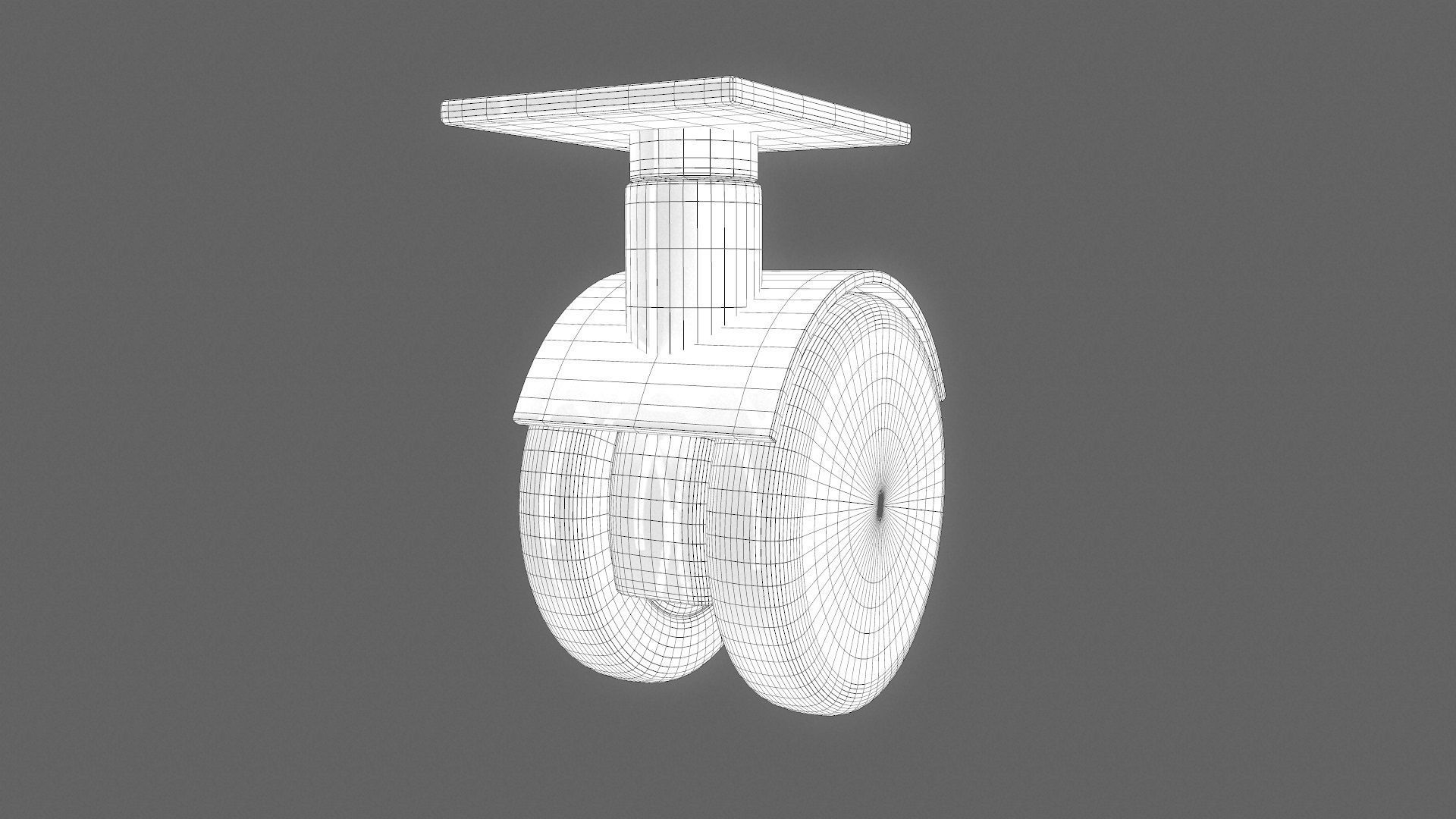 Plastic Caster Wheel  Low-poly 3D model_8