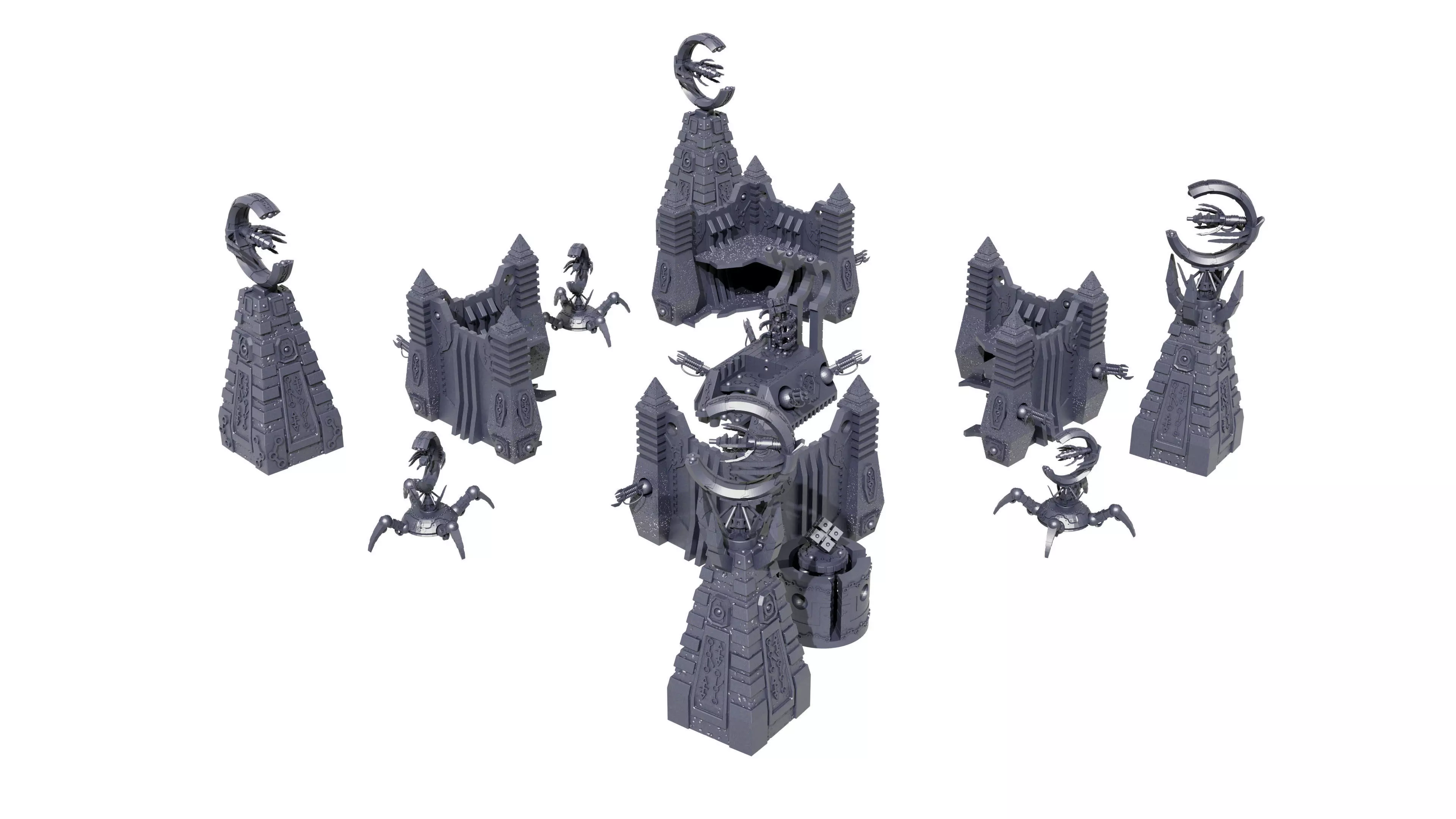 Eternal dynasty tomb worlds terrain set A with over 50 files 3D print model