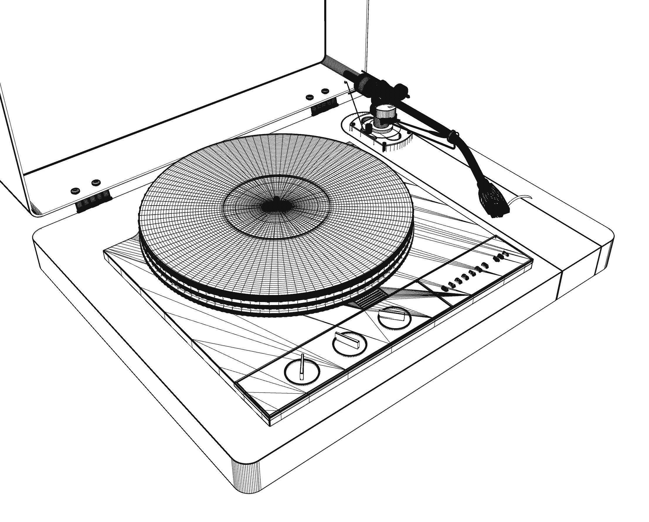 Garrard 401 Turntable SME Tonearm 3D Model 3D model_16