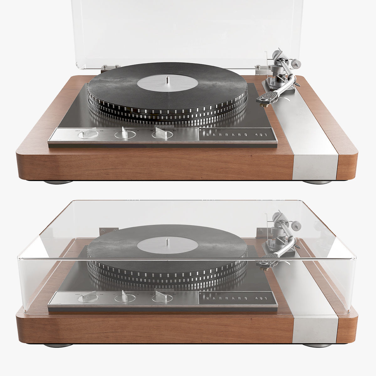 Garrard 401 Turntable SME Tonearm 3D Model 3D model_1