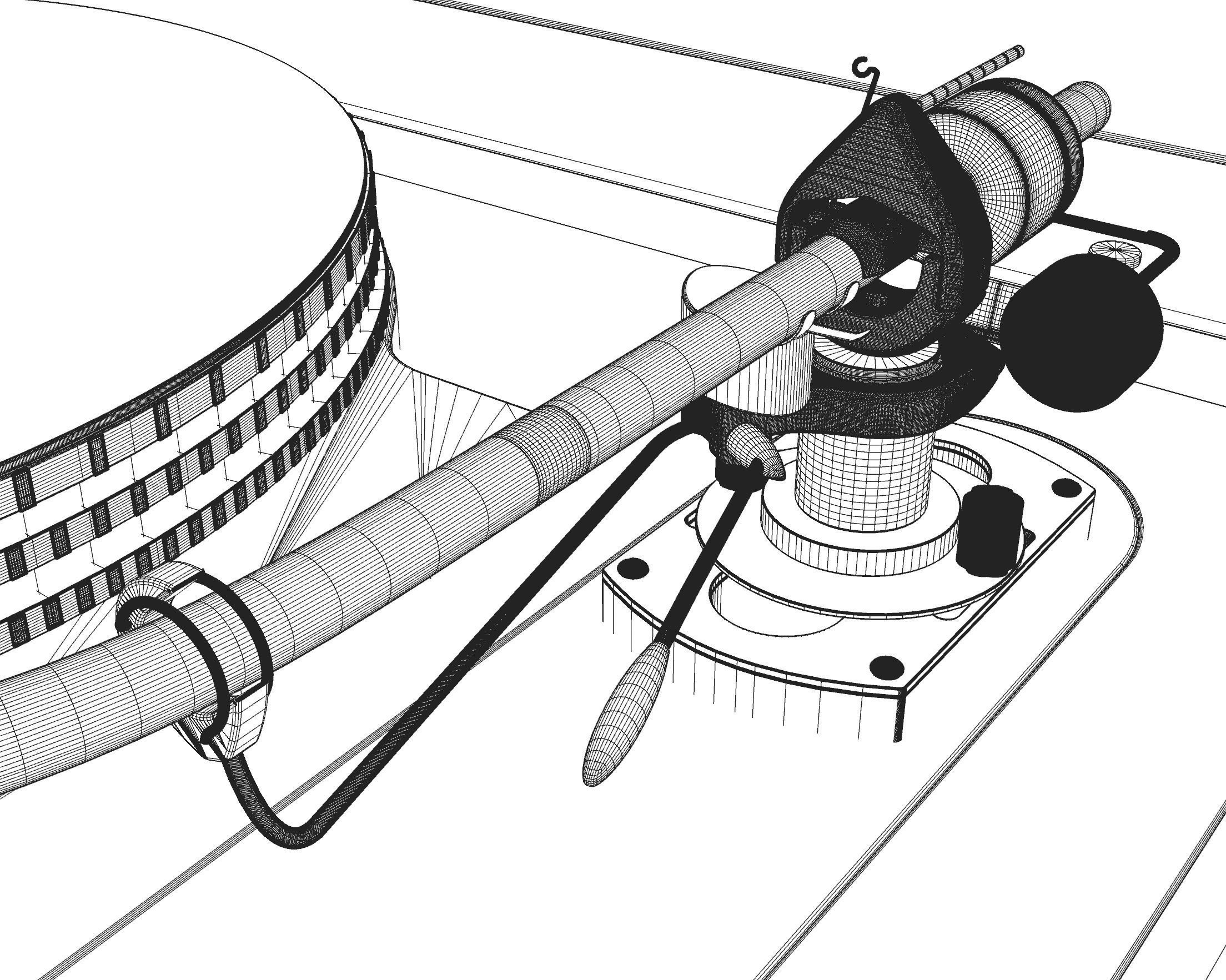 Garrard 401 Turntable SME Tonearm 3D Model 3D model_22