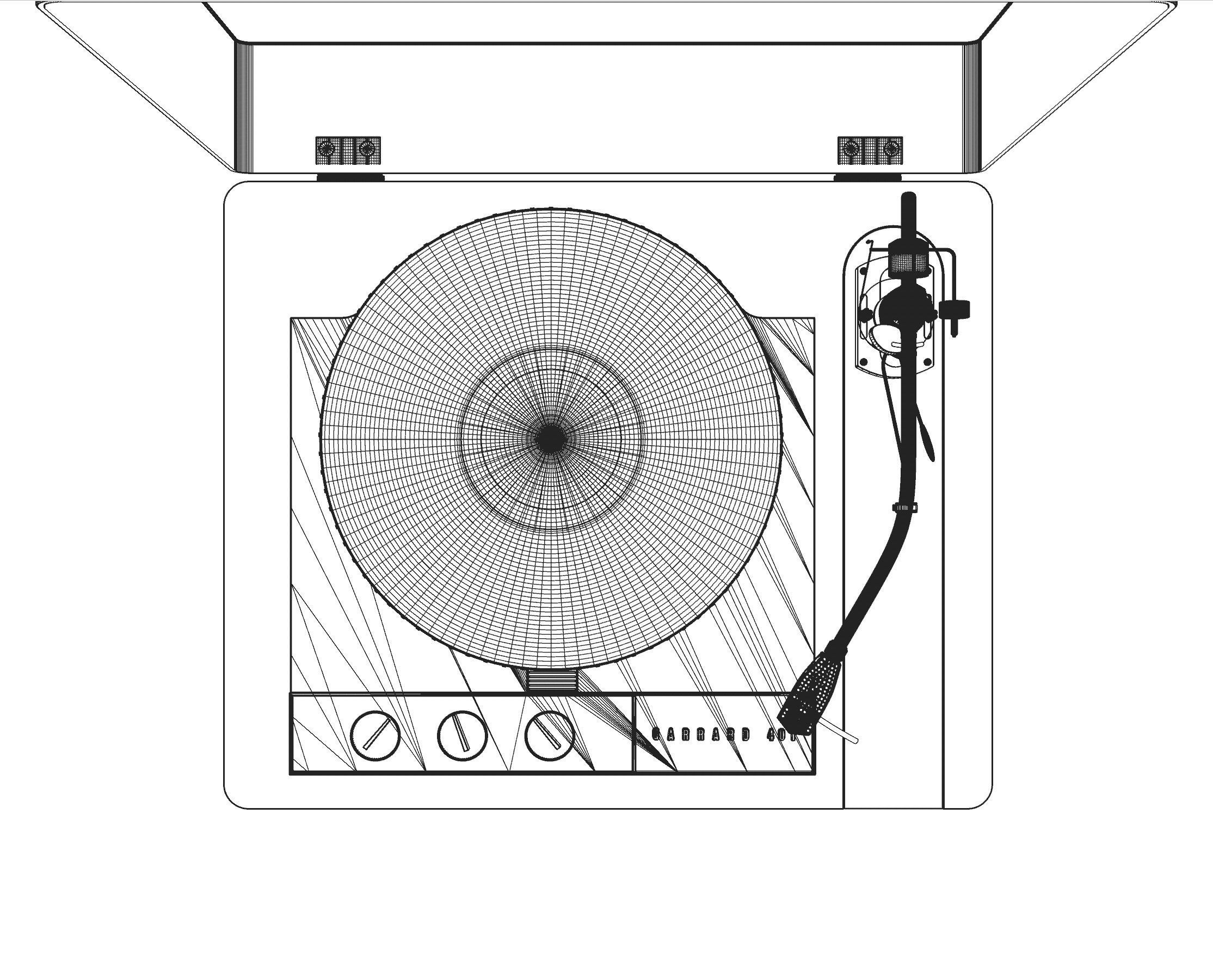 Garrard 401 Turntable SME Tonearm 3D Model 3D model_18
