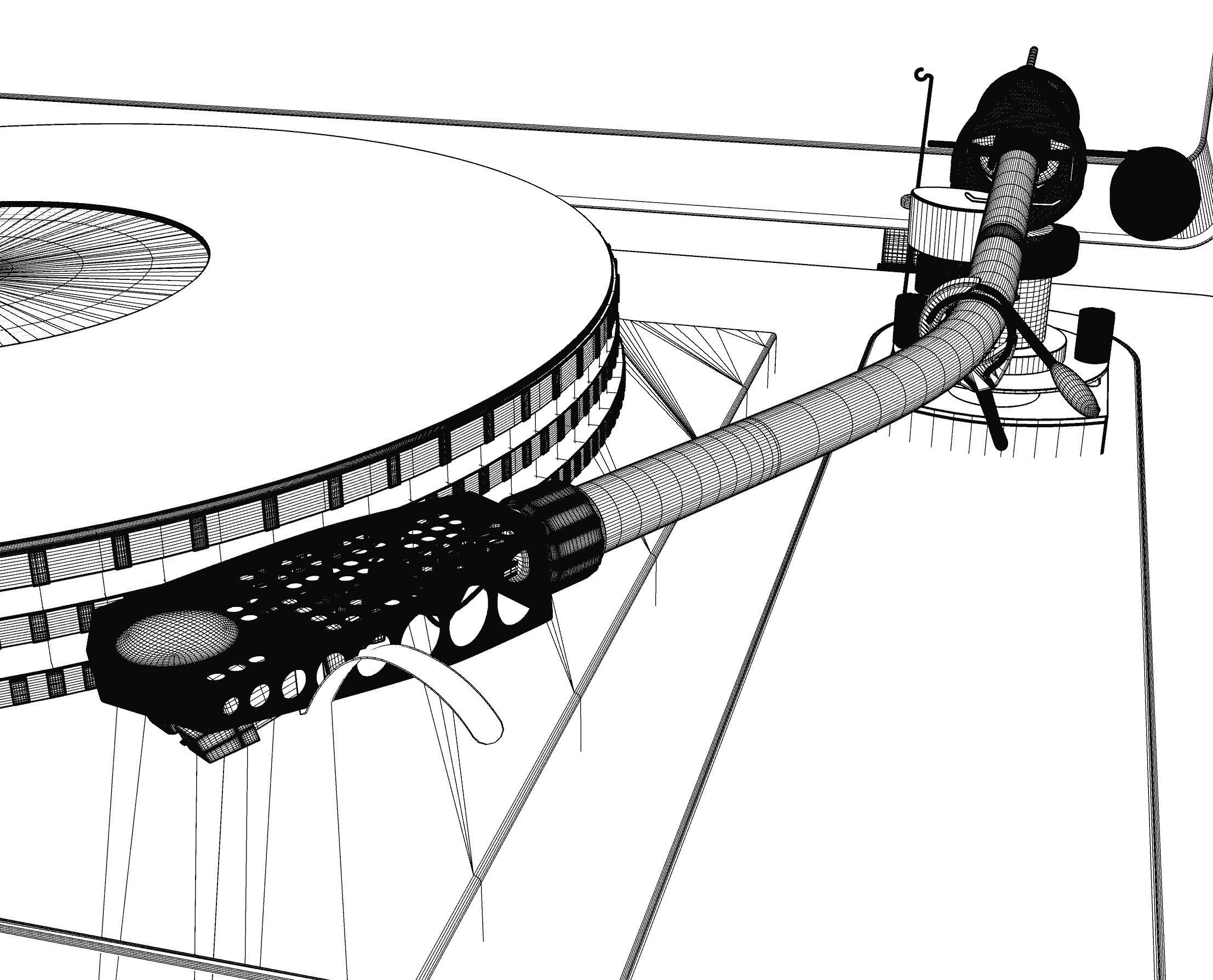 Garrard 401 Turntable SME Tonearm 3D Model 3D model_20