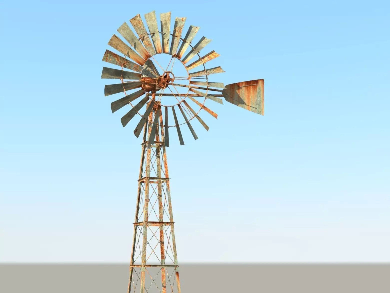 WindMill old on sky 3D model_0