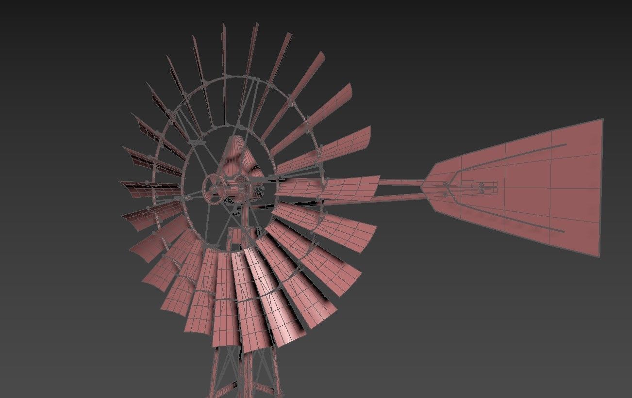 WindMill old on sky 3D model_3