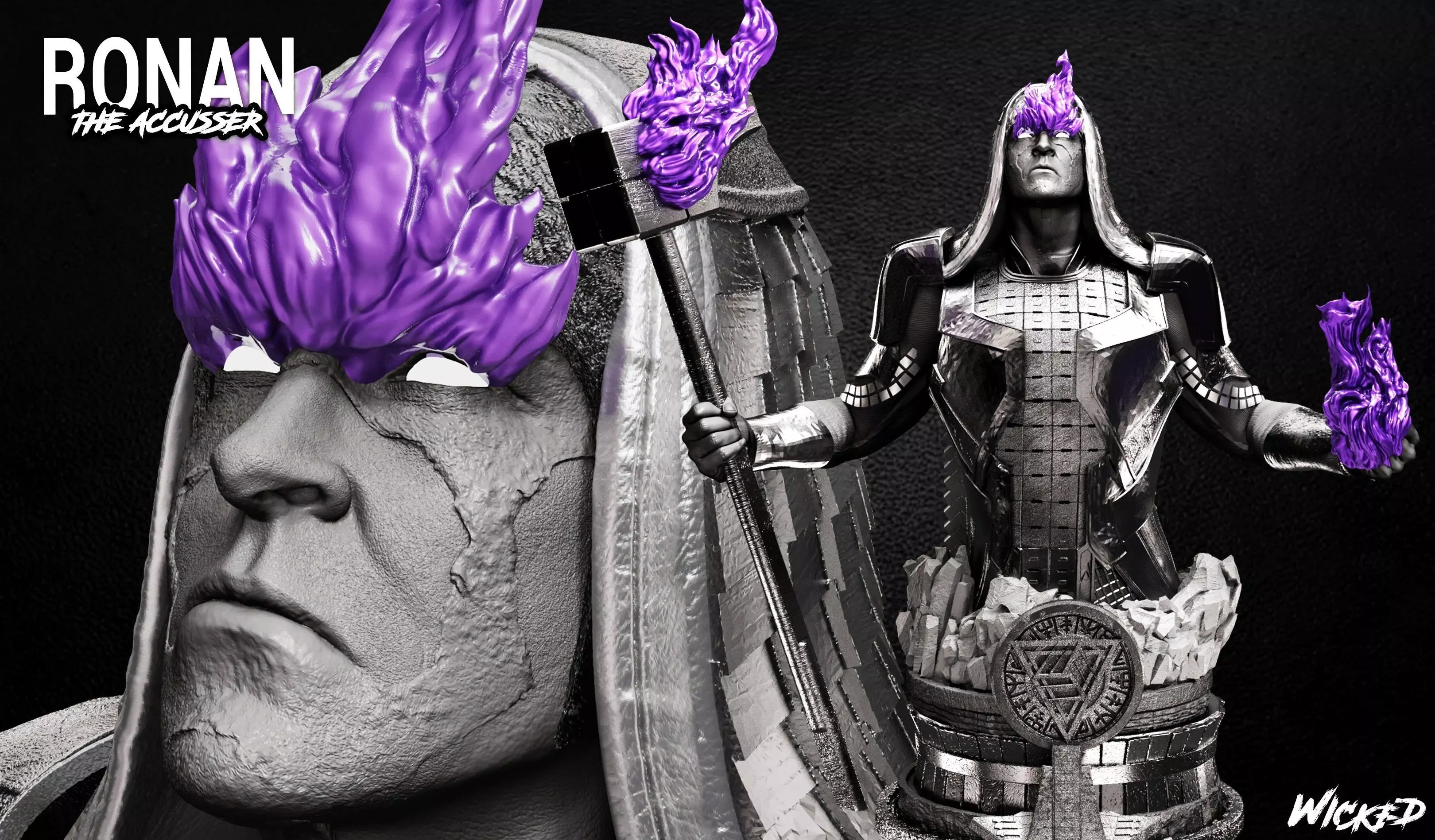 Wicked Marvel Ronan Bust Tested and ready for 3d printing 3D print model_0