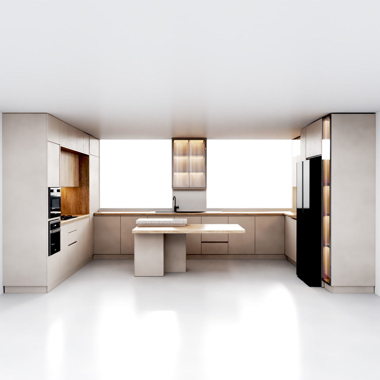 Kitchen8 -window in the middle of kitchen Low-poly 3D model_5