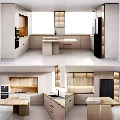 Kitchen8 -window in the middle of kitchen Low-poly 3D model