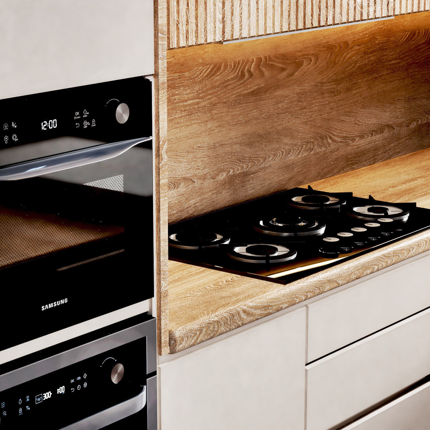 Kitchen8 -window in the middle of kitchen Low-poly 3D model_7