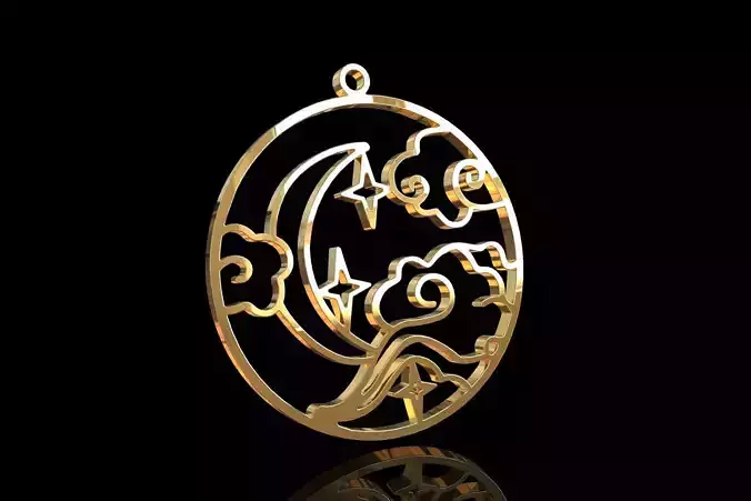  Cloud Crescent Moon Stars