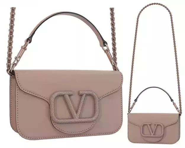 Valentino Garavani Loco Small Shoulder Bag Cream Low-poly 3D model