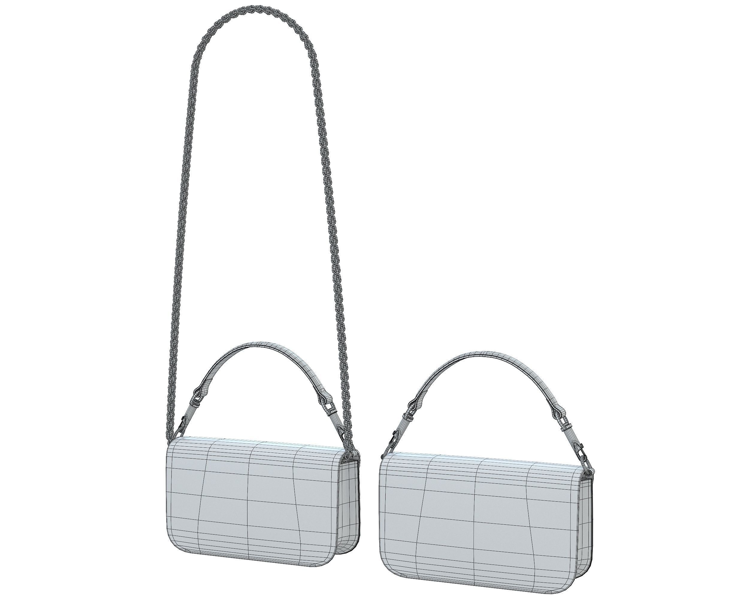 Valentino Garavani Loco Small Shoulder Bag Cream Low-poly 3D model_10