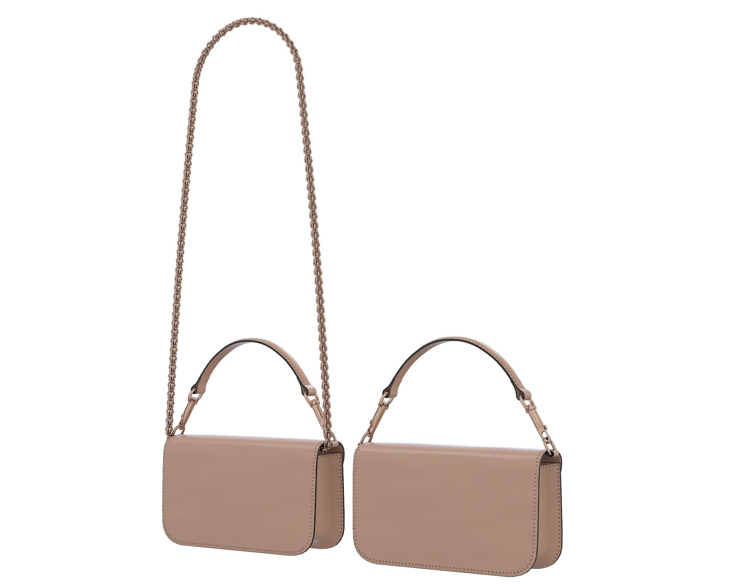 Valentino Garavani Loco Small Shoulder Bag Cream Low-poly 3D model_2