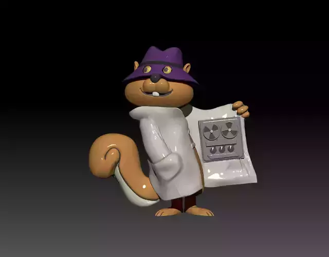 Secret Squirrel printable figure 3D print model