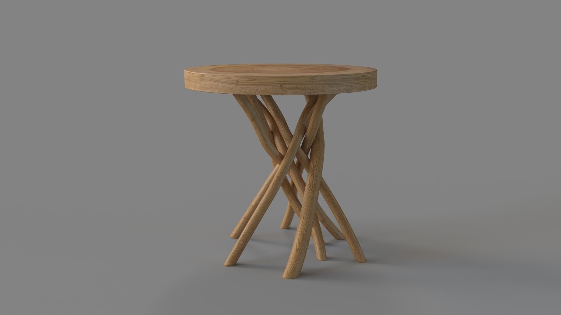 Liberte Round Side Table Natural 3D model_4