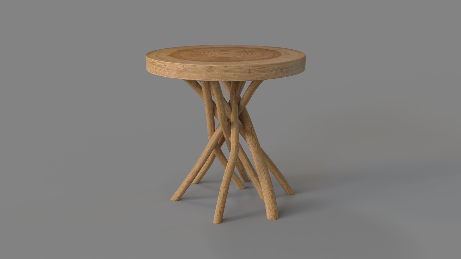 Liberte Round Side Table Natural 3D model_1