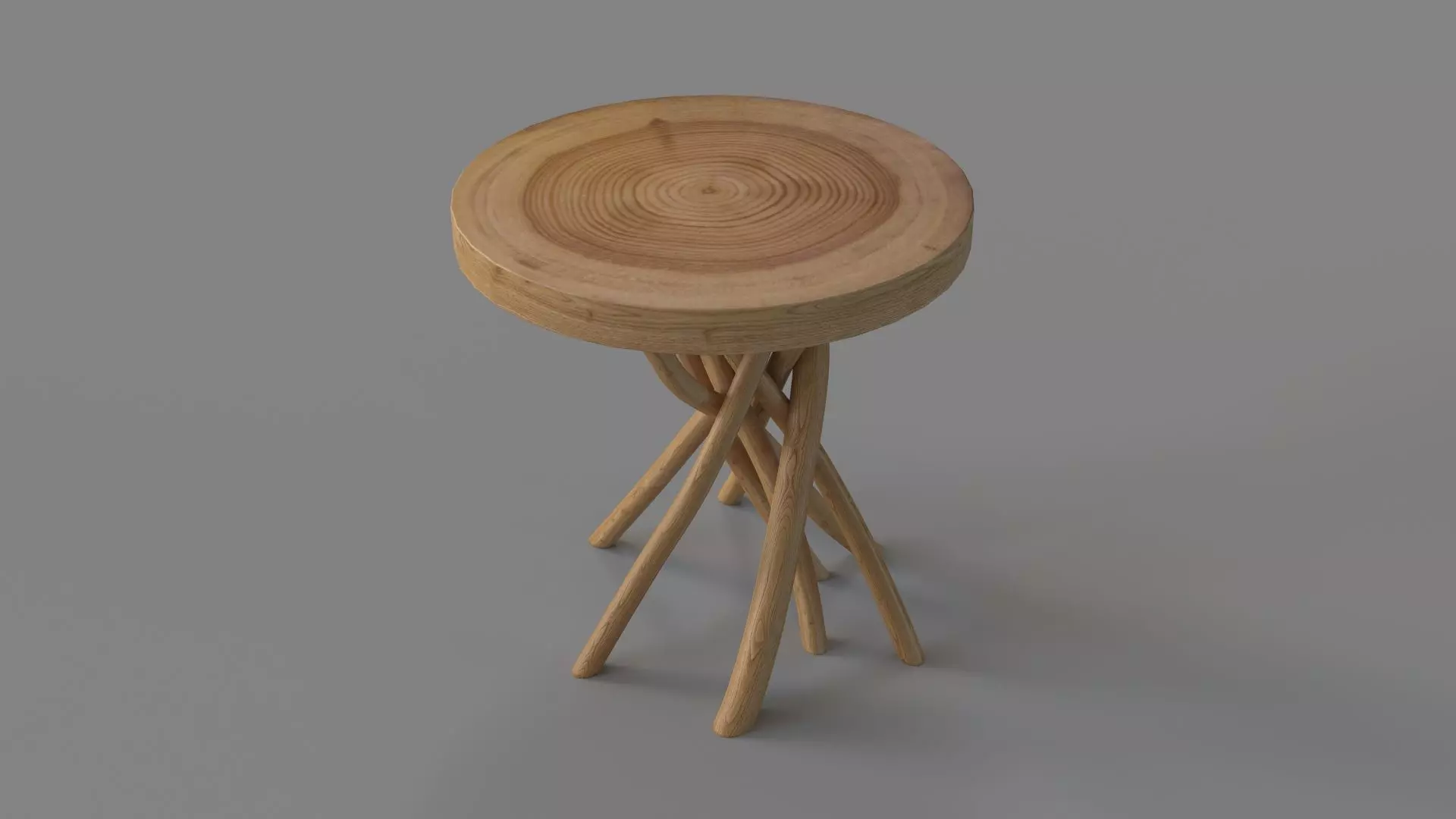 Liberte Round Side Table Natural 3D model_0