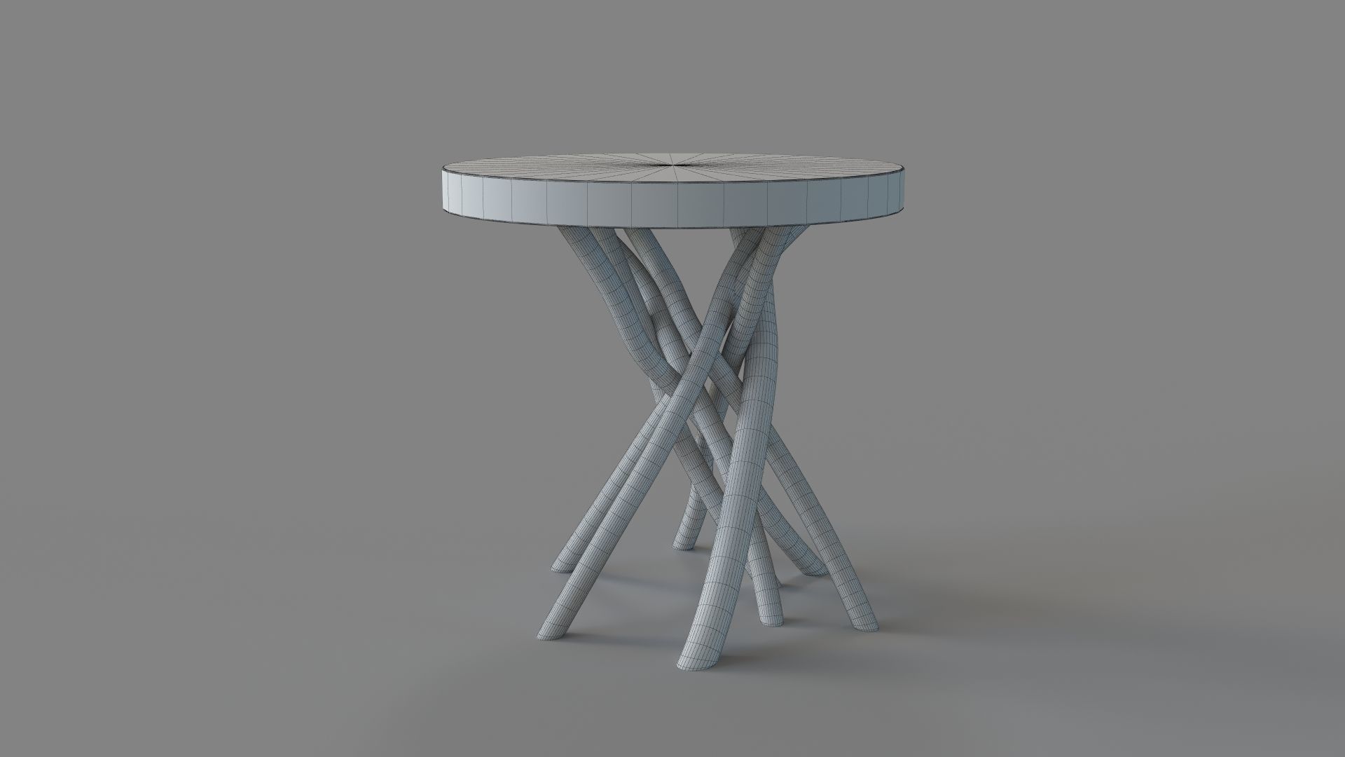 Liberte Round Side Table Natural 3D model_5