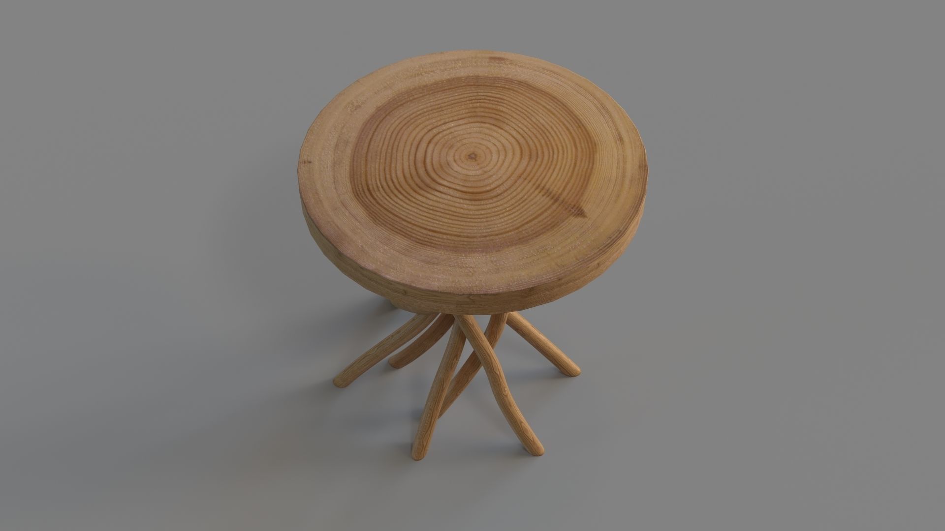 Liberte Round Side Table Natural 3D model_3