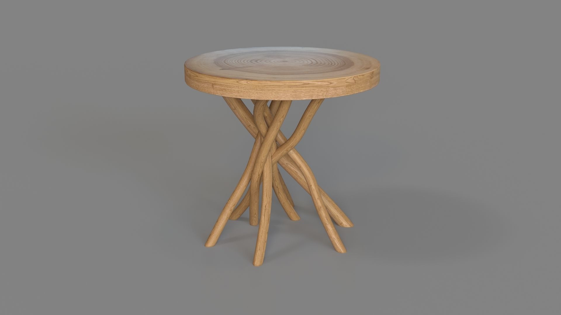 Liberte Round Side Table Natural 3D model_2