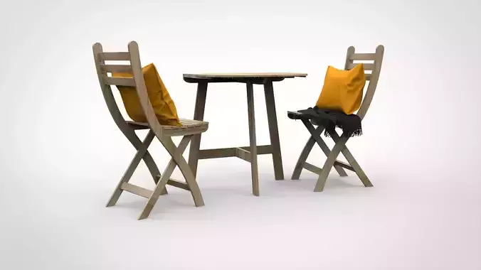Ikea outdoor wooden Coffee table and chairs