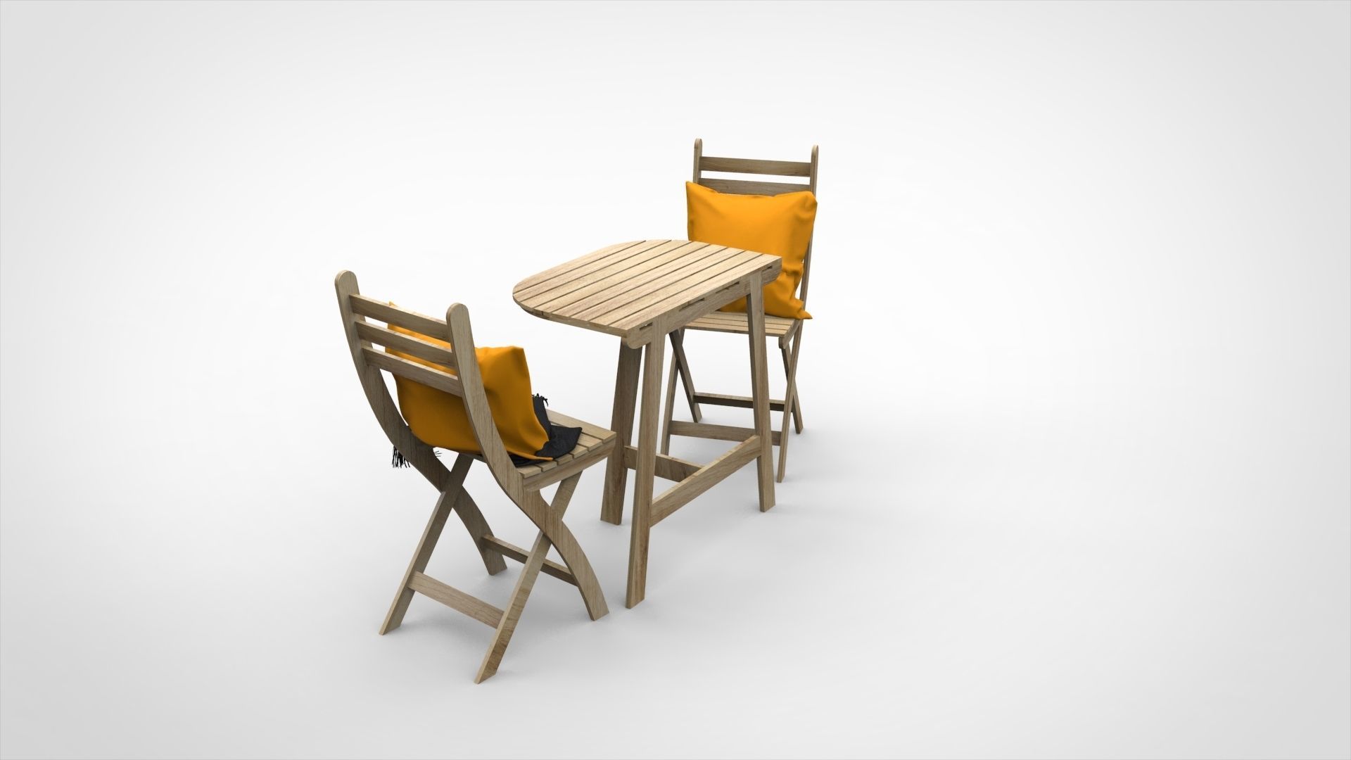 Ikea outdoor wooden Coffee table and chairs 3D model CGTrader
