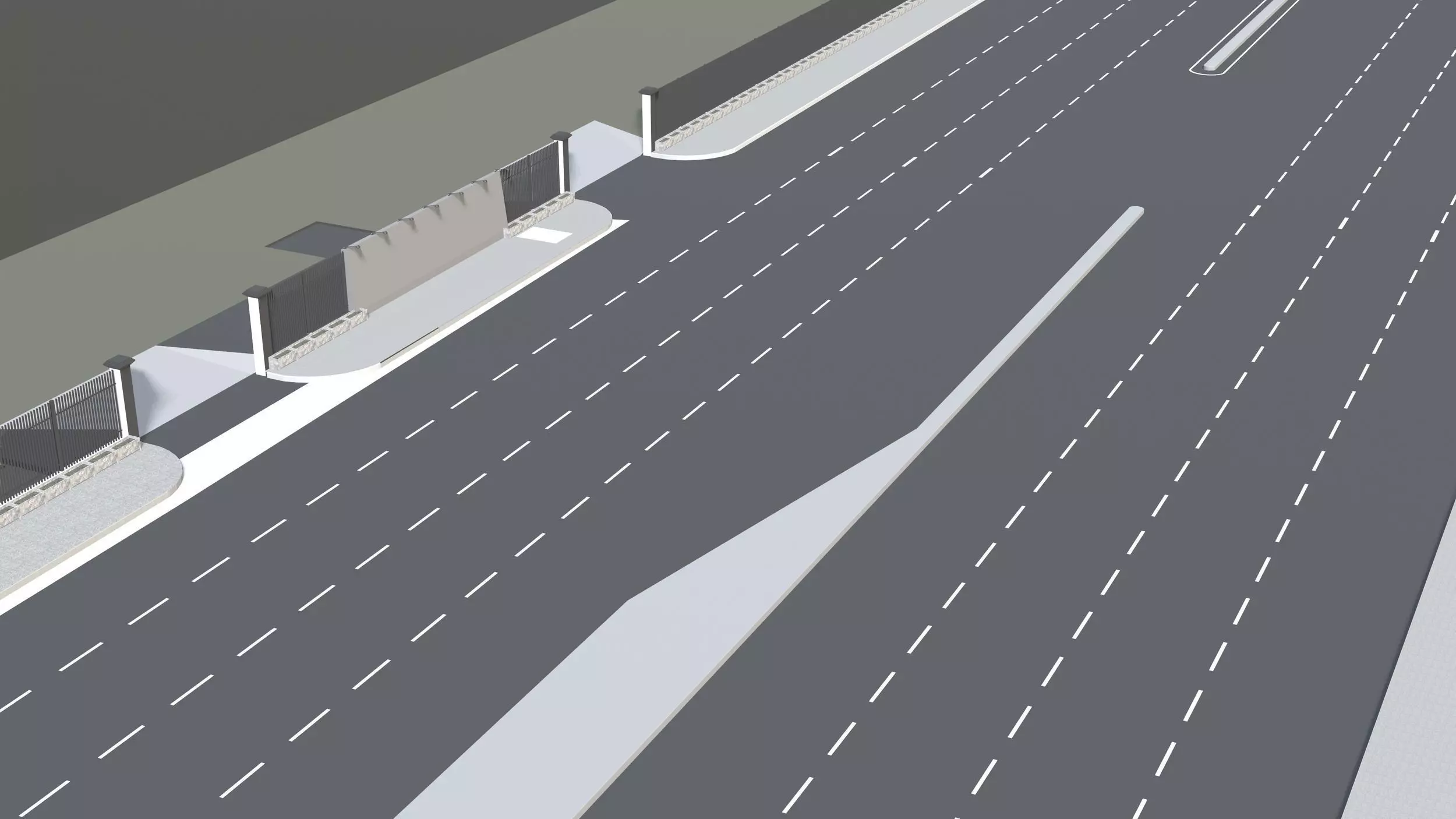 Road scene 3D model